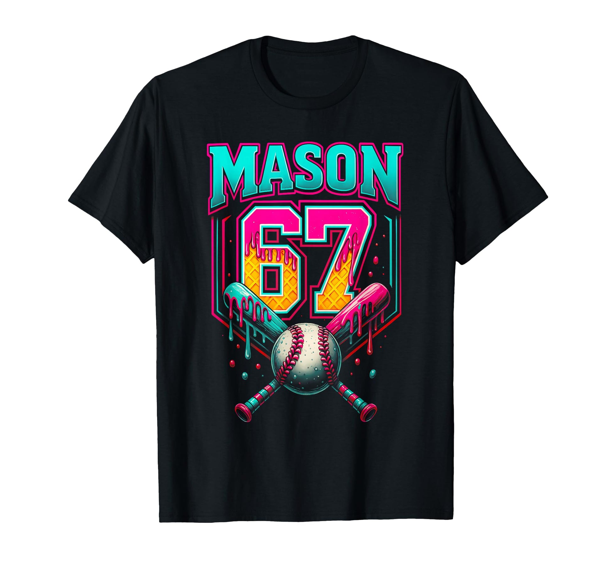 Mason 67 Funny Ice Cream Drip T-Shirt - Custom Art Print for Adults - T-Shirt, Sweatshirt, Hoodie
