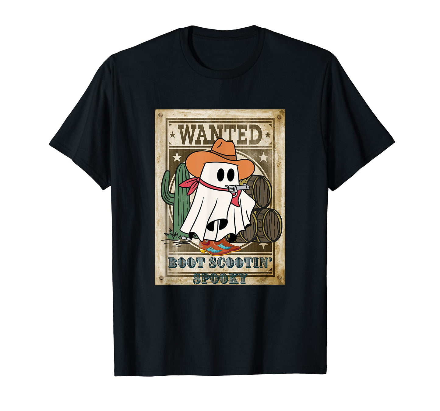 Western Halloween Cowboy Ghost Boot T-Shirt - Minimalist Print for Adults - T-Shirt, Sweatshirt, Hoodie