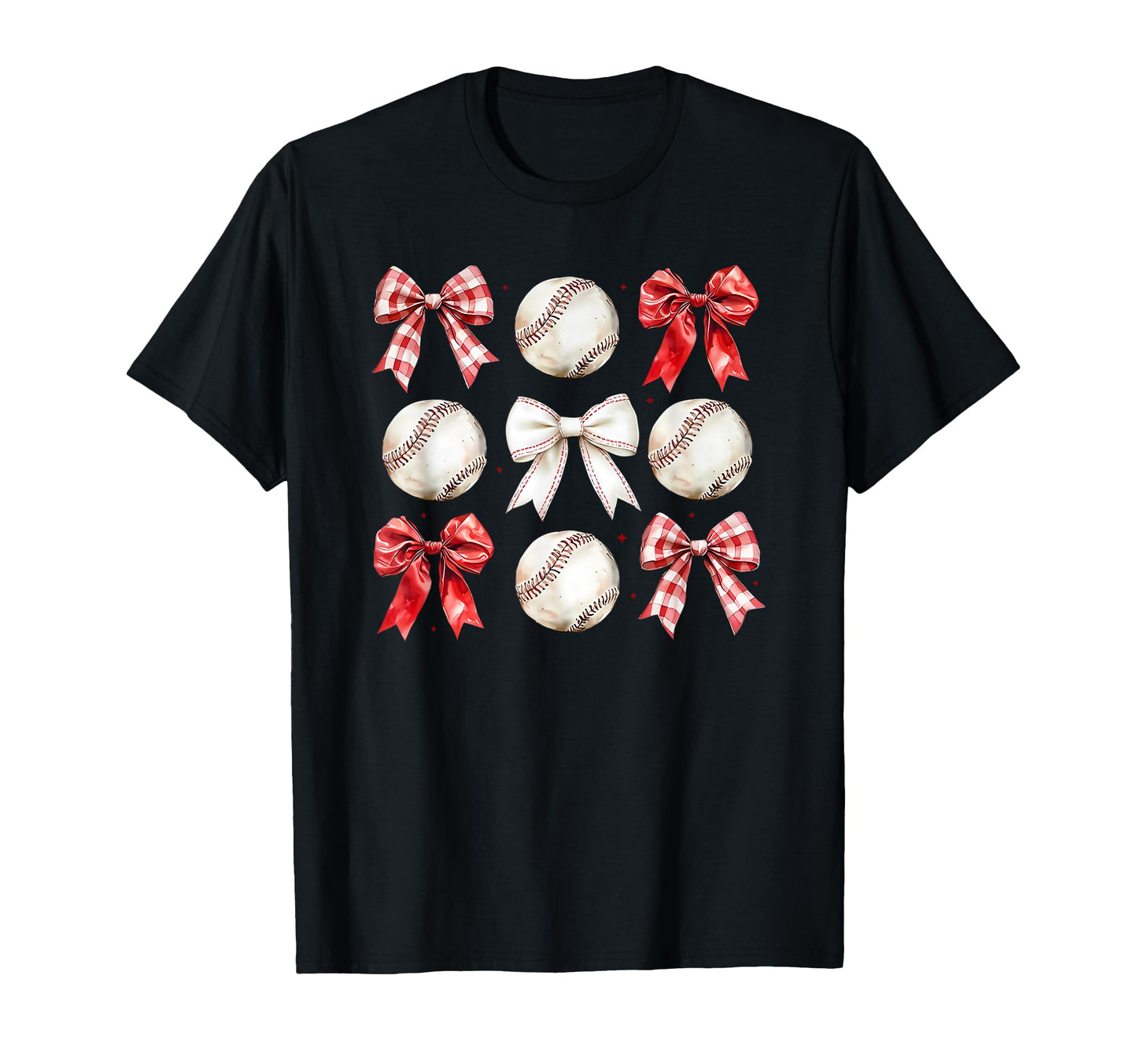 Baseball Bow Coquette Red T-Shirt - Unique Graphic for Adults - T-Shirt, Sweatshirt, Hoodie