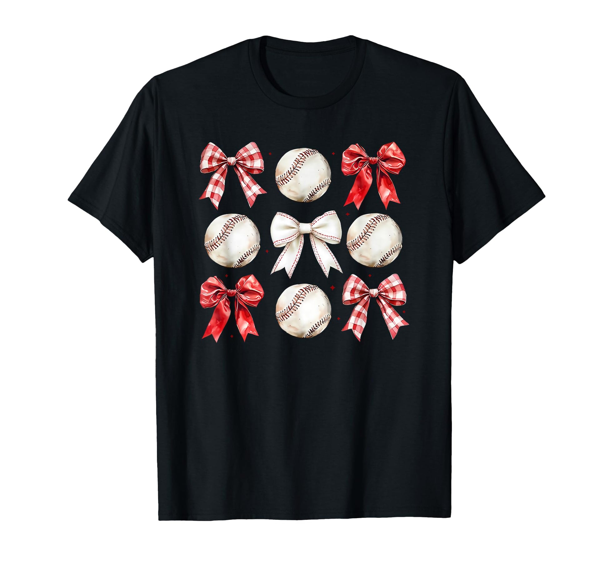 Baseball Bow Coquette Red T-Shirt - Unique Graphic for Adults - T-Shirt, Sweatshirt, Hoodie