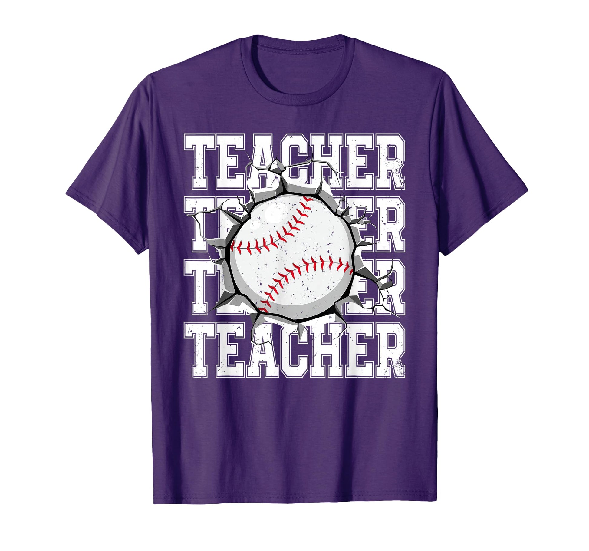 Baseball Teacher Cracked Wall Family T-Shirt - Unique Graphic Men Women - T-Shirt, Sweatshirt, Hoodie