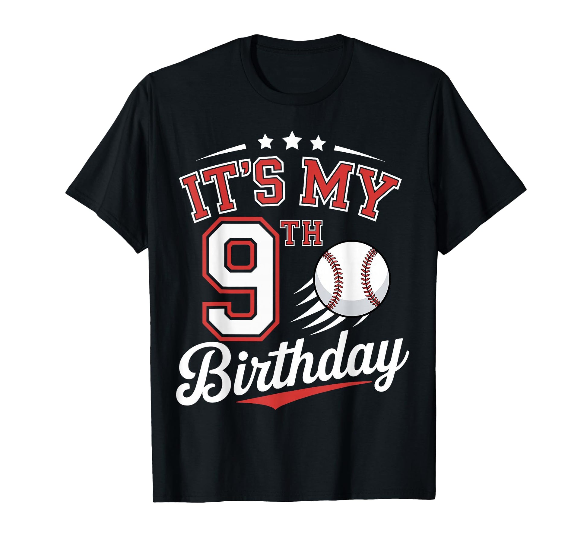 Its My 9Th Birthday Baseball 9 Years T-Shirt - Minimalist Print Men Women - T-Shirt, Sweatshirt, Hoodie