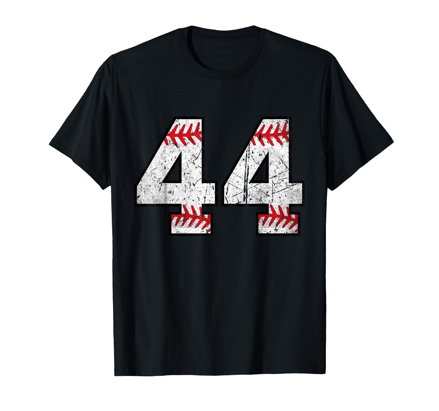 Distressed Number 44 Baseball Softball T-Shirt - Fun Novelty Design Unisex - T-Shirt, Sweatshirt, Hoodie