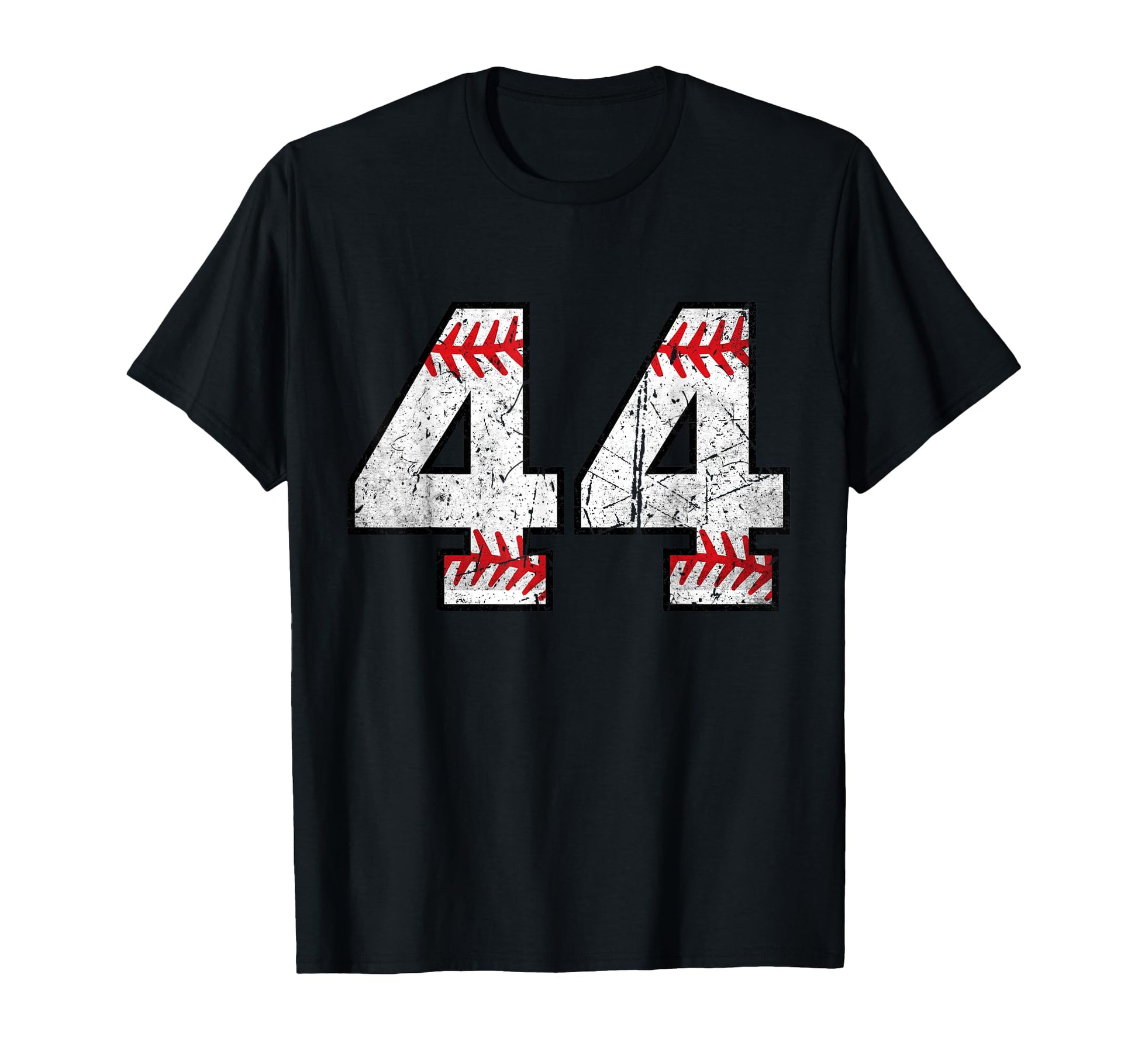 Distressed Number 44 Baseball Softball T-Shirt - Fun Novelty Design Unisex - T-Shirt, Sweatshirt, Hoodie