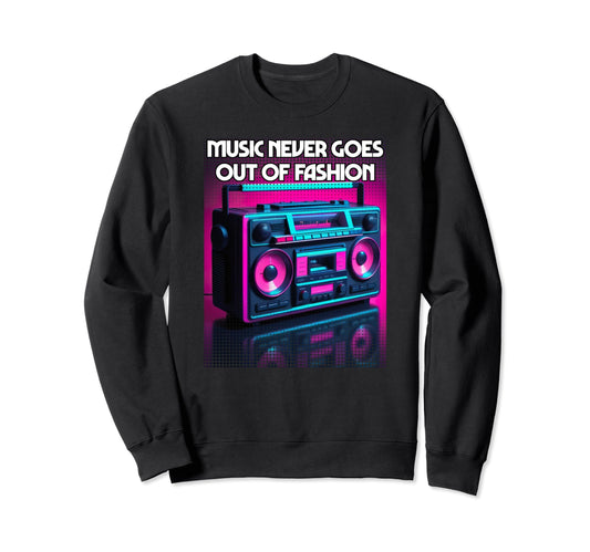 80S Radio Cassette Player Boombox Sweatshirt - Unique Graphic Men Women - T-Shirt, Sweatshirt, Hoodie