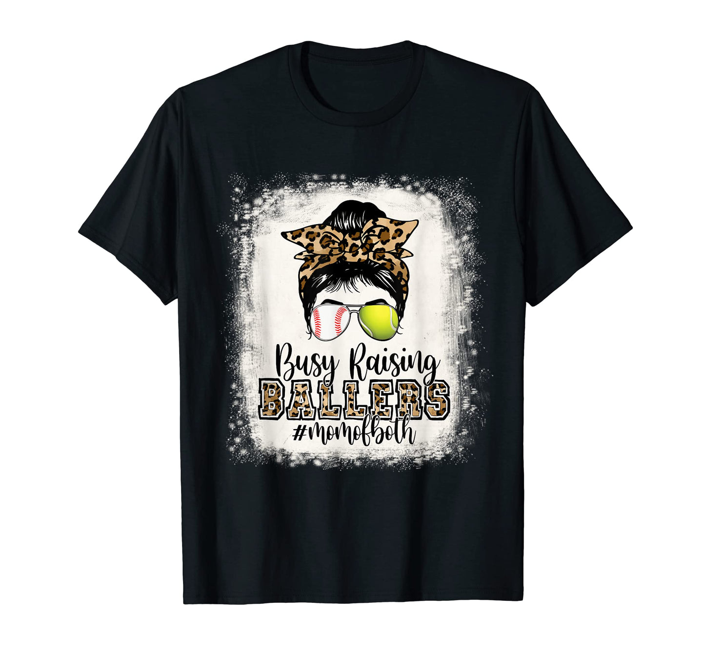 Busy Raising Ballers Mom Both Baseball T-Shirt - Trendy Graphic Unisex - T-Shirt, Sweatshirt, Hoodie