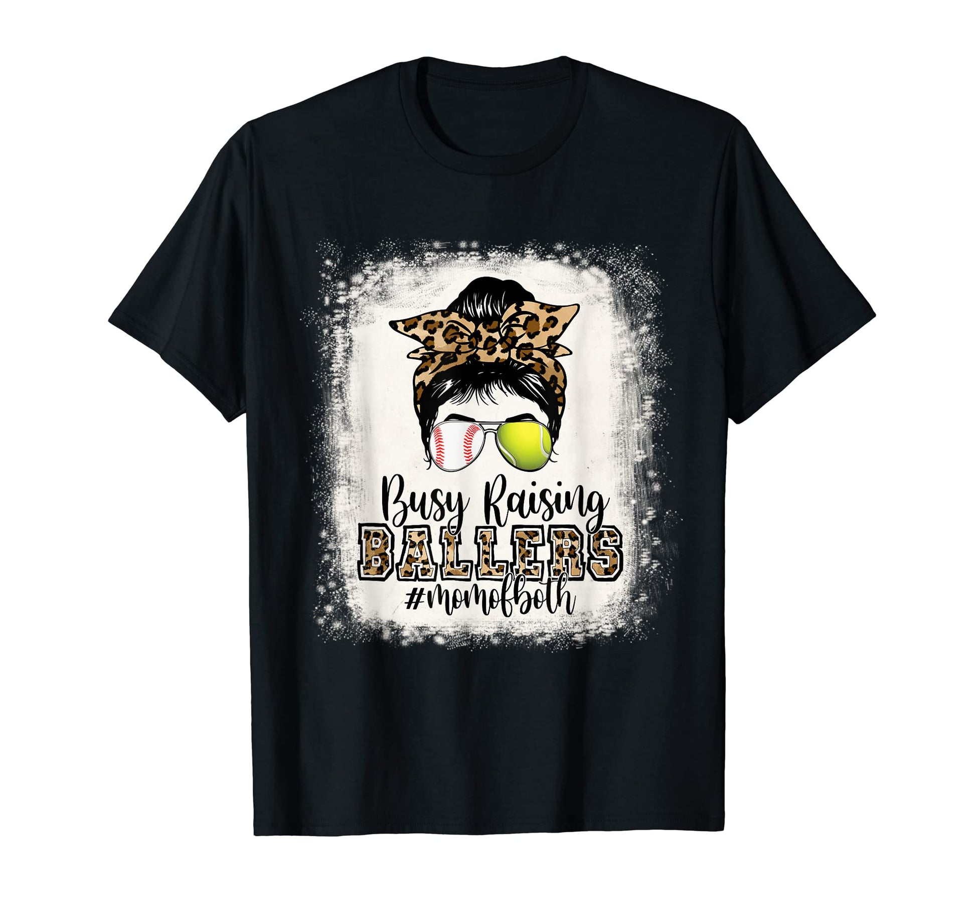 Busy Raising Ballers Mom Both Baseball T-Shirt - Trendy Graphic Unisex - T-Shirt, Sweatshirt, Hoodie