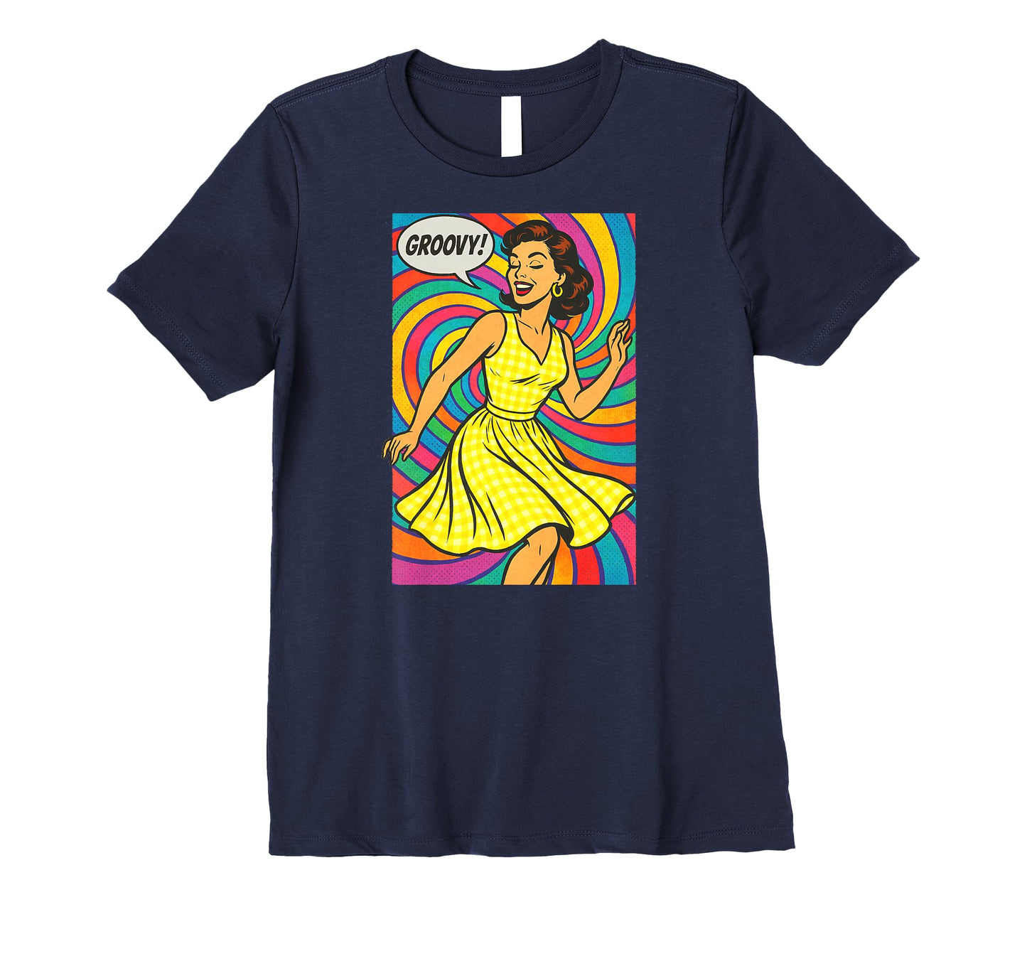Womens Pop Art Brunette Psychedelic 50S T-Shirt - Streetwear Style Unisex - T-Shirt, Sweatshirt, Hoodie