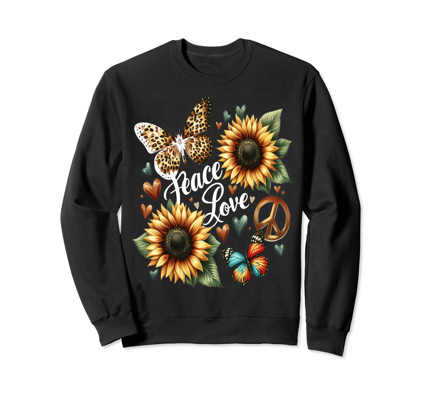 Peace Love Sunshine Art Designs Sweatshirt - Unique Graphic Men Women - T-Shirt, Sweatshirt, Hoodie