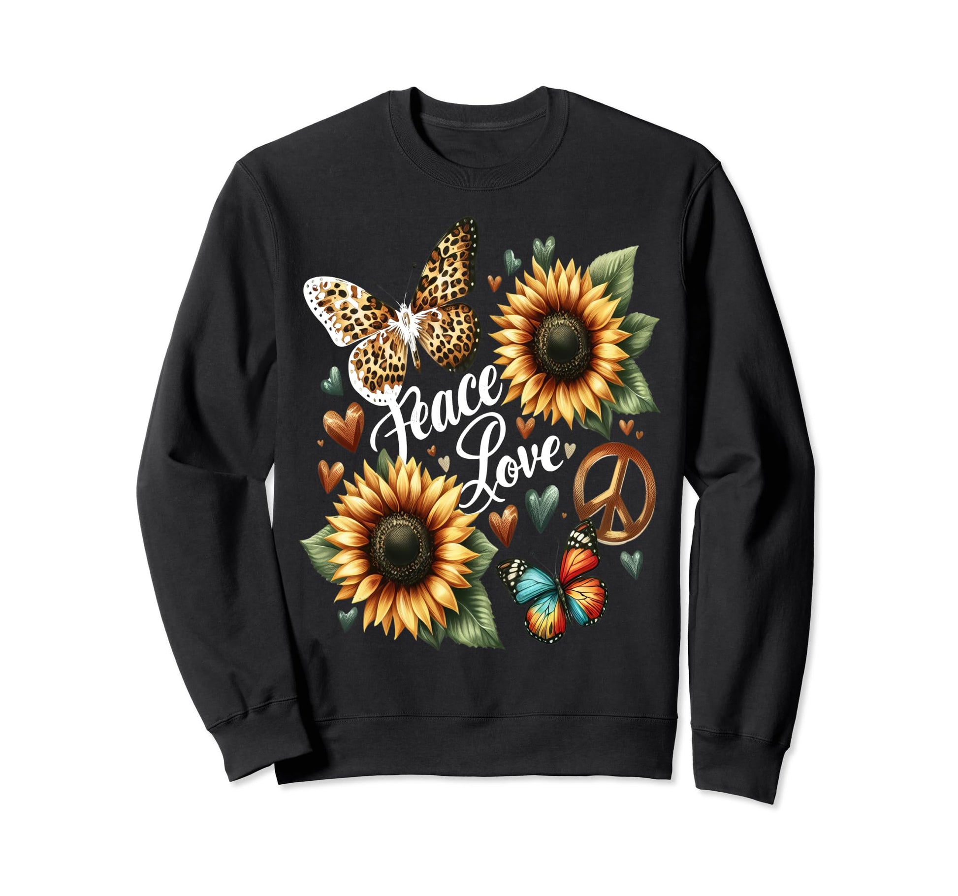 Peace Love Sunshine Art Designs Sweatshirt - Unique Graphic Men Women - T-Shirt, Sweatshirt, Hoodie