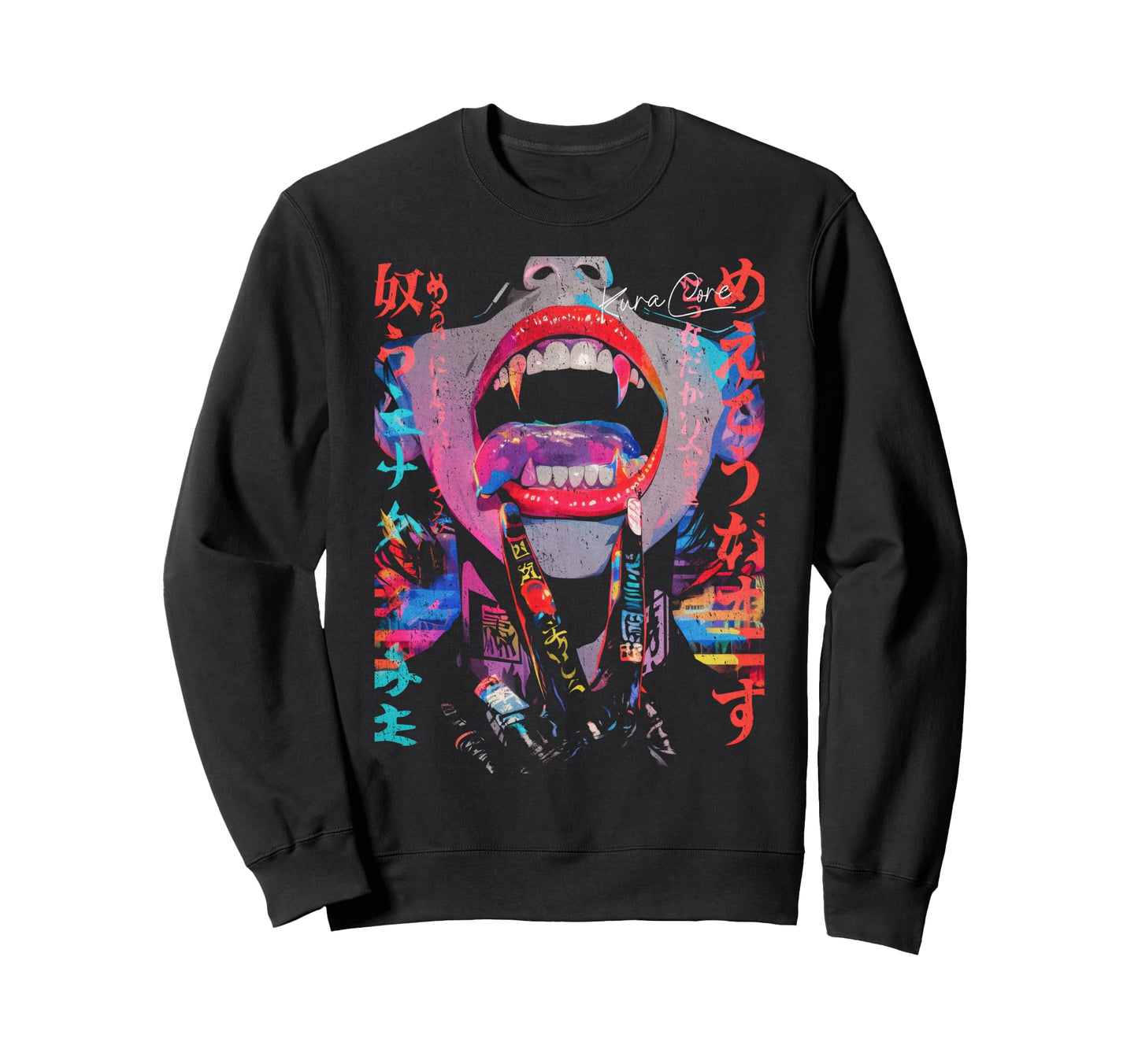Japanese Streetwear Cyberpunk Y2K Sweatshirt - Streetwear Style for Adults - T-Shirt, Sweatshirt, Hoodie