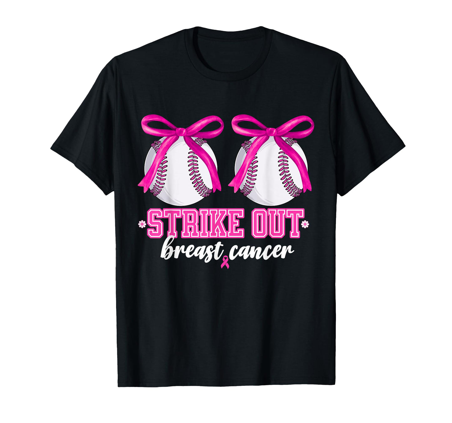 Baseball Boobs Strike Out Breast T-Shirt - Minimalist Print Men Women - T-Shirt, Sweatshirt, Hoodie