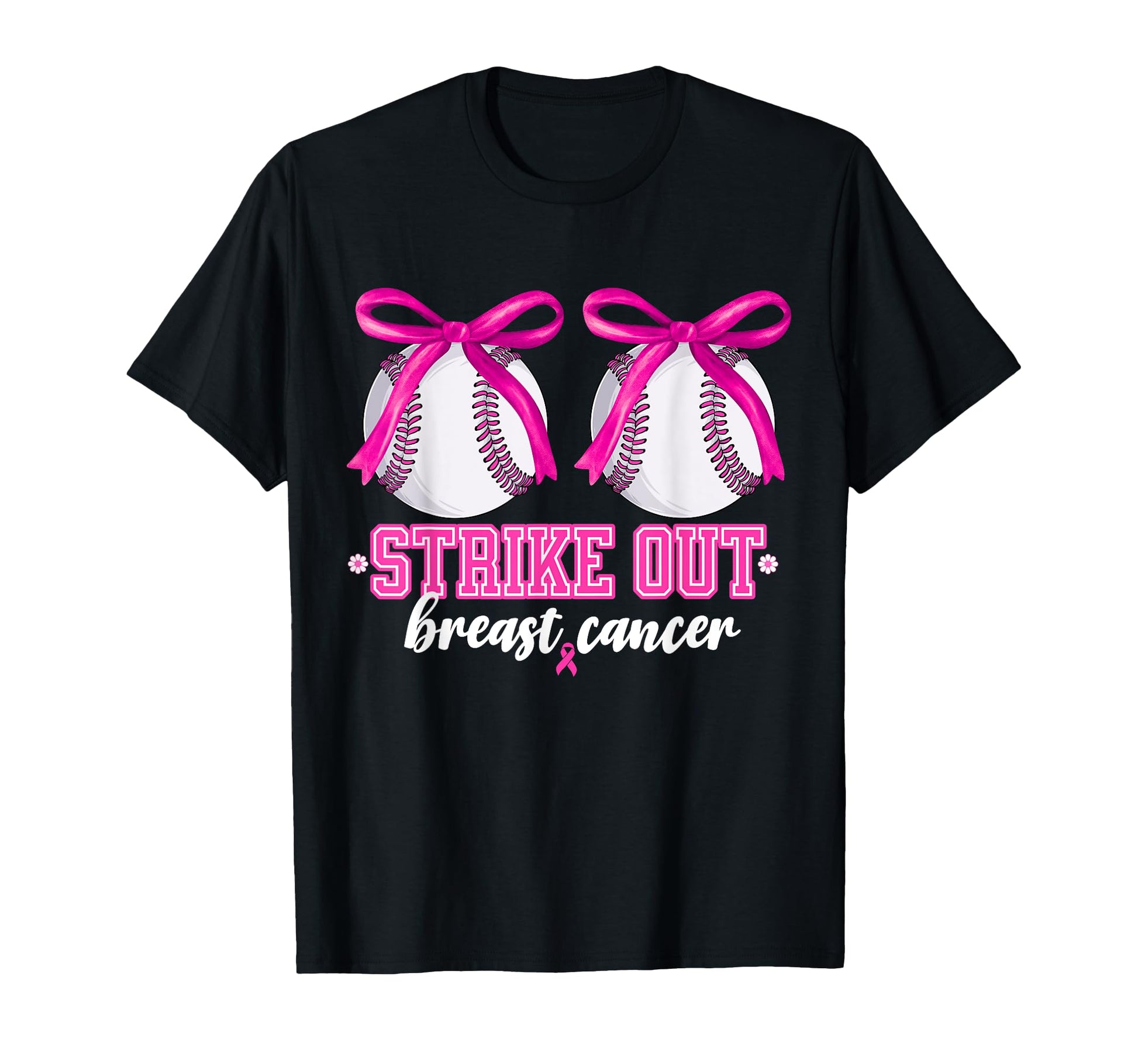 Baseball Boobs Strike Out Breast T-Shirt - Minimalist Print Men Women - T-Shirt, Sweatshirt, Hoodie