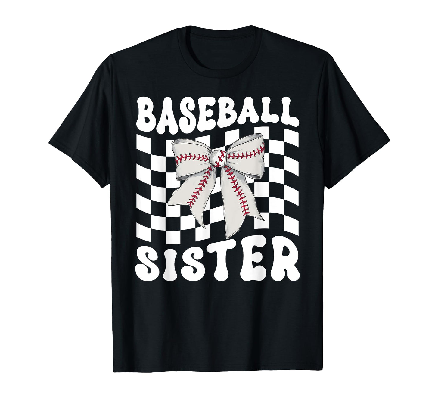 Baseball Sister Coquette Bow Funny Game T-Shirt - Graphic Print for Adults - T-Shirt, Sweatshirt, Hoodie