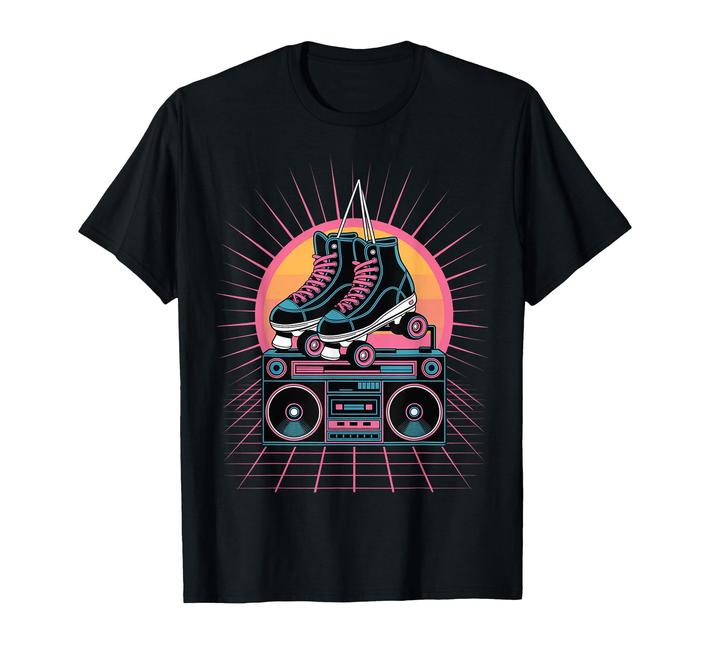 Roller Skates And Boombox T-Shirt - Custom Art Print Unisex - T-Shirt, Sweatshirt, Hoodie