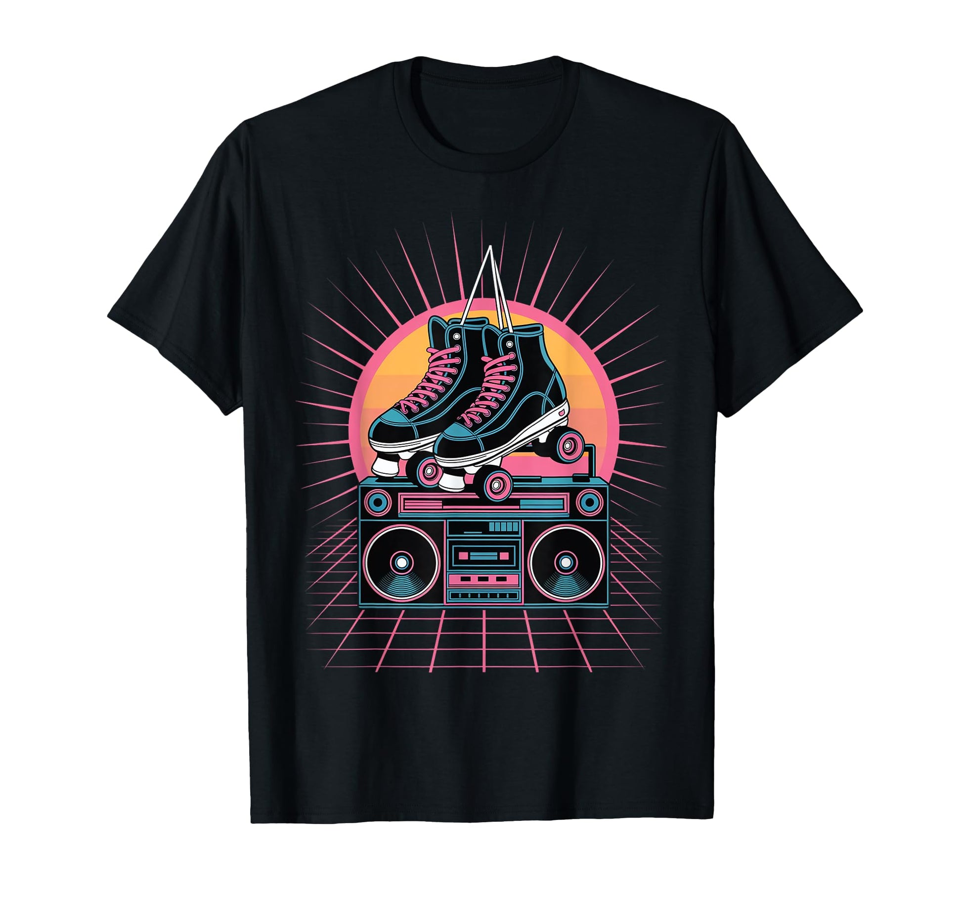 Roller Skates And Boombox T-Shirt - Custom Art Print Unisex - T-Shirt, Sweatshirt, Hoodie