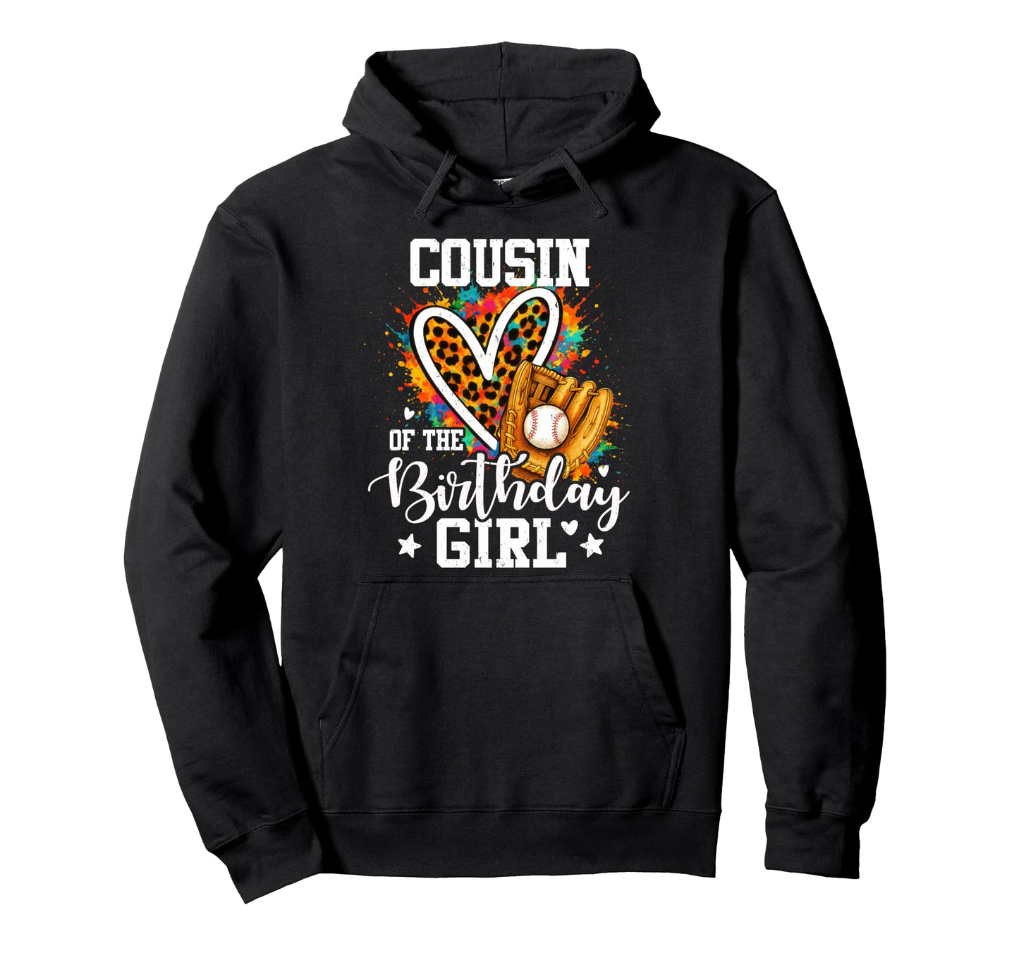 Cousin Birthday Baseball Player Leopard Hoodie - Trendy Graphic for Adults - T-Shirt, Sweatshirt, Hoodie