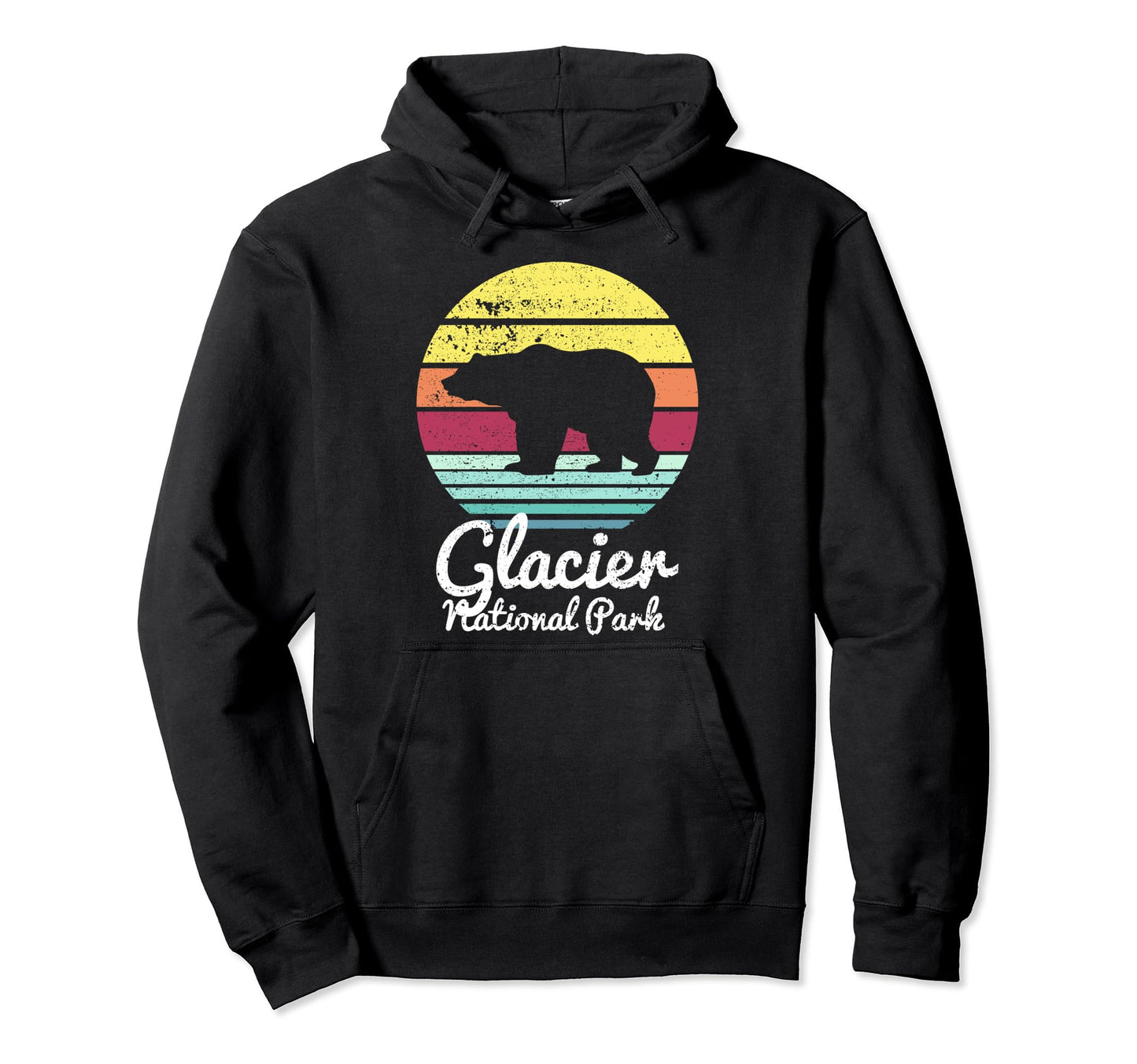 Glacier National Park Montana Bear Hoodie - Novelty Apparel Men Women - T-Shirt, Sweatshirt, Hoodie