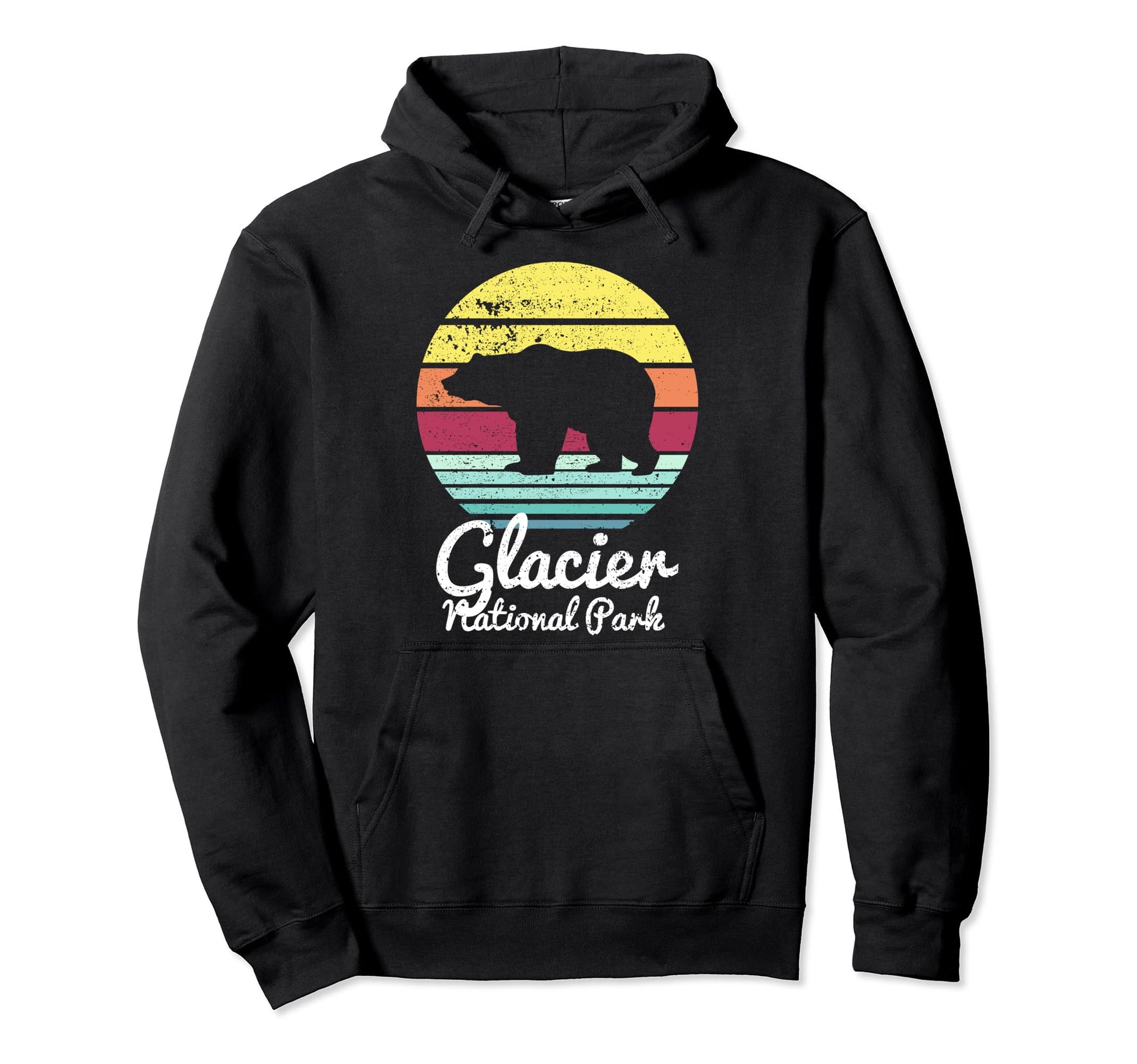 Glacier National Park Montana Bear Hoodie - Novelty Apparel Men Women - T-Shirt, Sweatshirt, Hoodie
