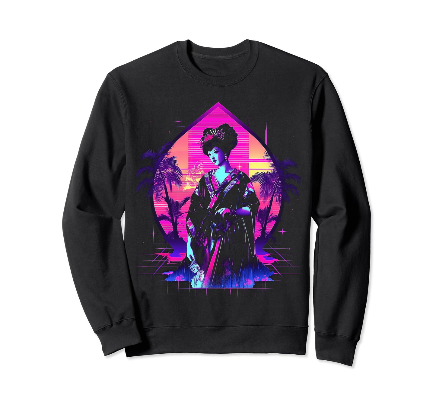 Vaporwave Geisha 80S Synthwave 26 Sweatshirt - Novelty Apparel Unisex - T-Shirt, Sweatshirt, Hoodie