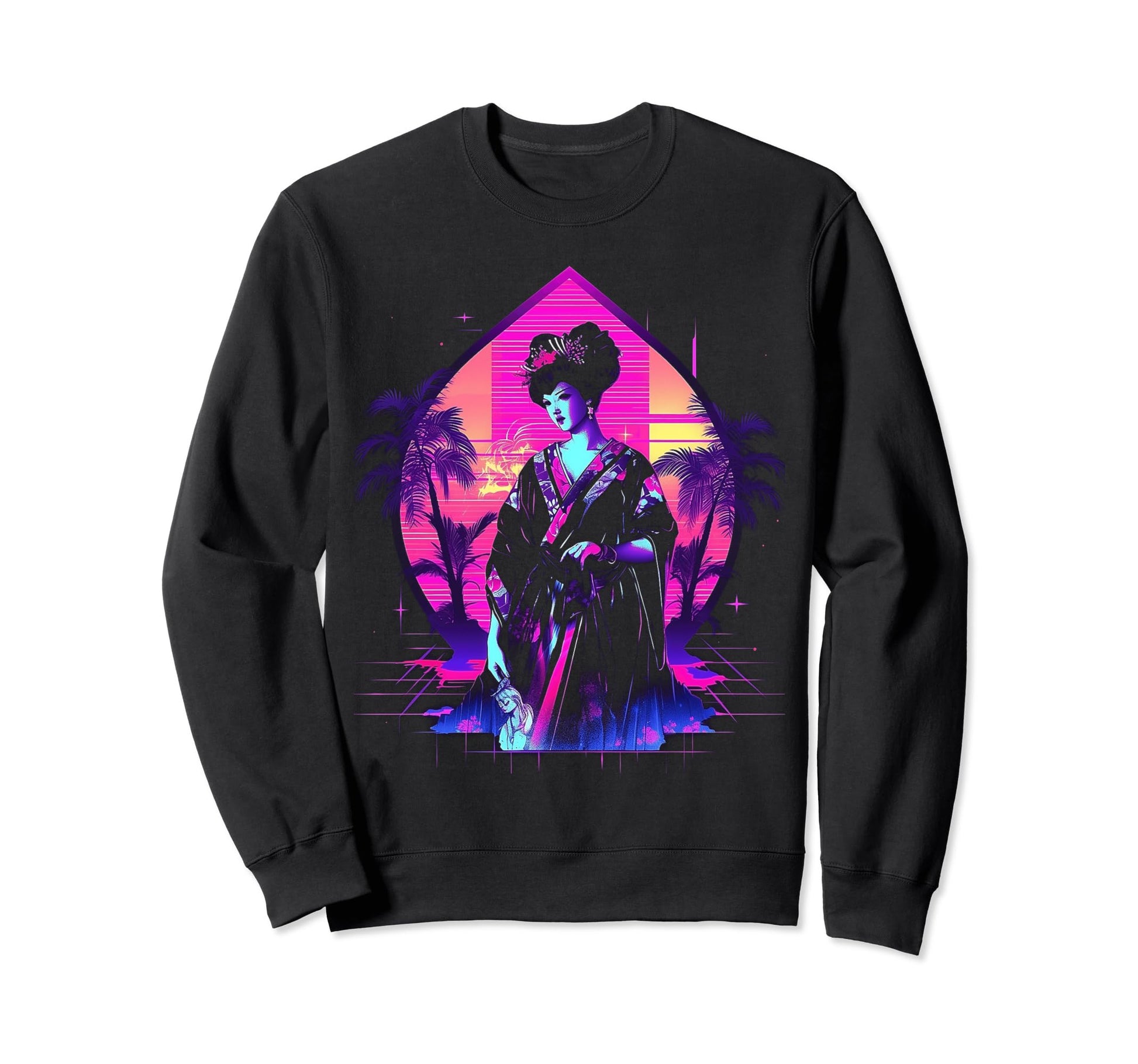Vaporwave Geisha 80S Synthwave 26 Sweatshirt - Novelty Apparel Unisex - T-Shirt, Sweatshirt, Hoodie