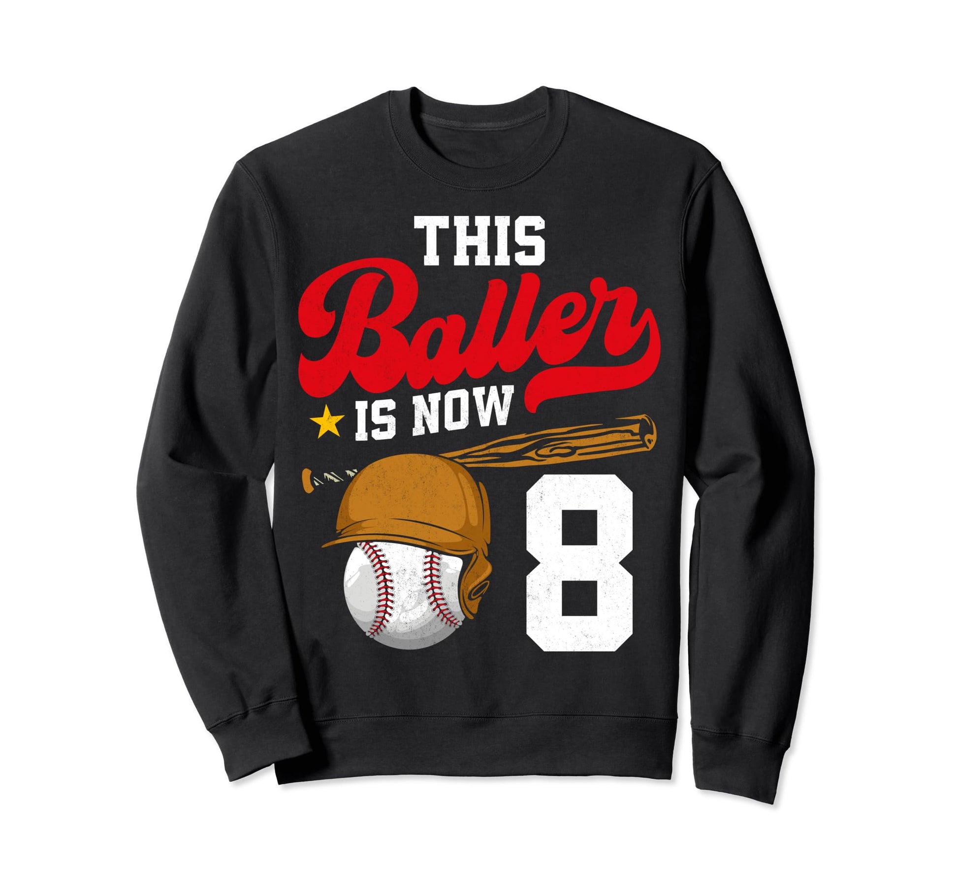 This Baller Is 8 Ball Baseball Player Sweatshirt - Graphic Print Unisex - T-Shirt, Sweatshirt, Hoodie