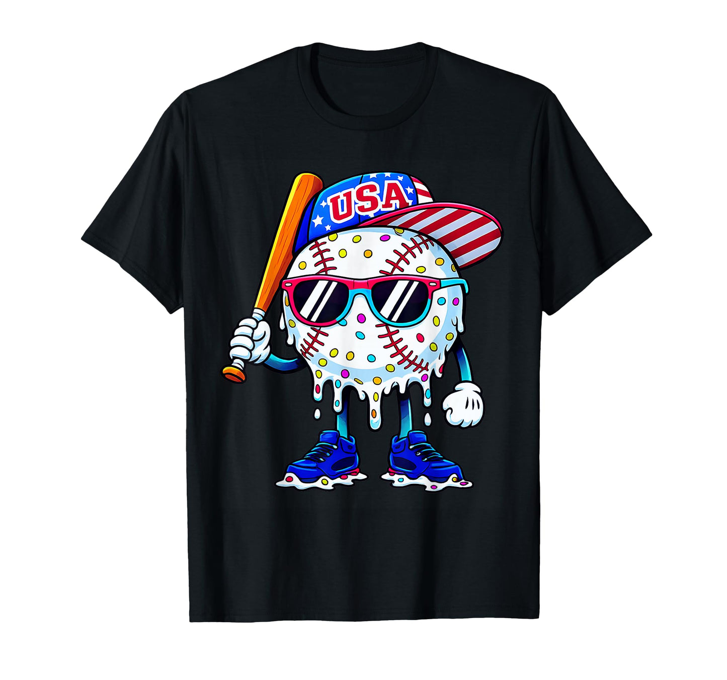 Baseball Drip Ice Cream Drip Baseball T-Shirt - Streetwear Style Men Women - T-Shirt, Sweatshirt, Hoodie