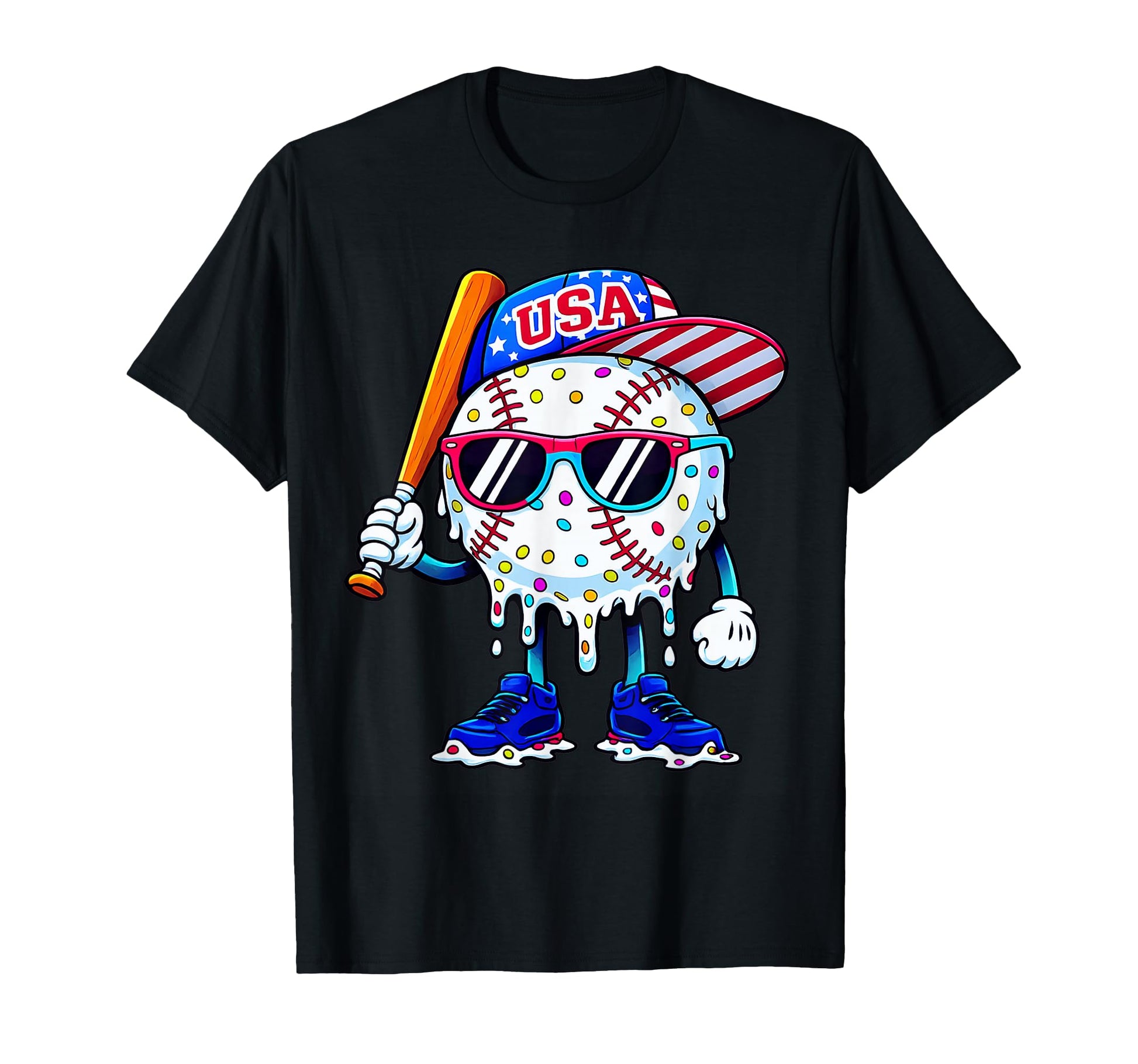Baseball Drip Ice Cream Drip Baseball T-Shirt - Streetwear Style Men Women - T-Shirt, Sweatshirt, Hoodie