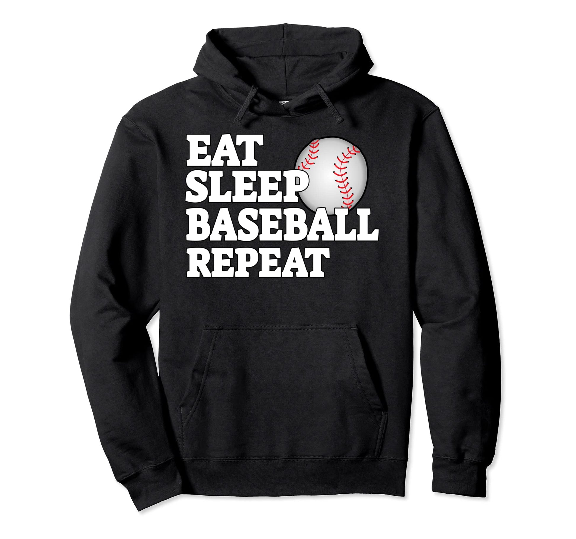 Eat Sleep Baseball Repeat Baseball Player Hoodie - Novelty Apparel Unisex - T-Shirt, Sweatshirt, Hoodie