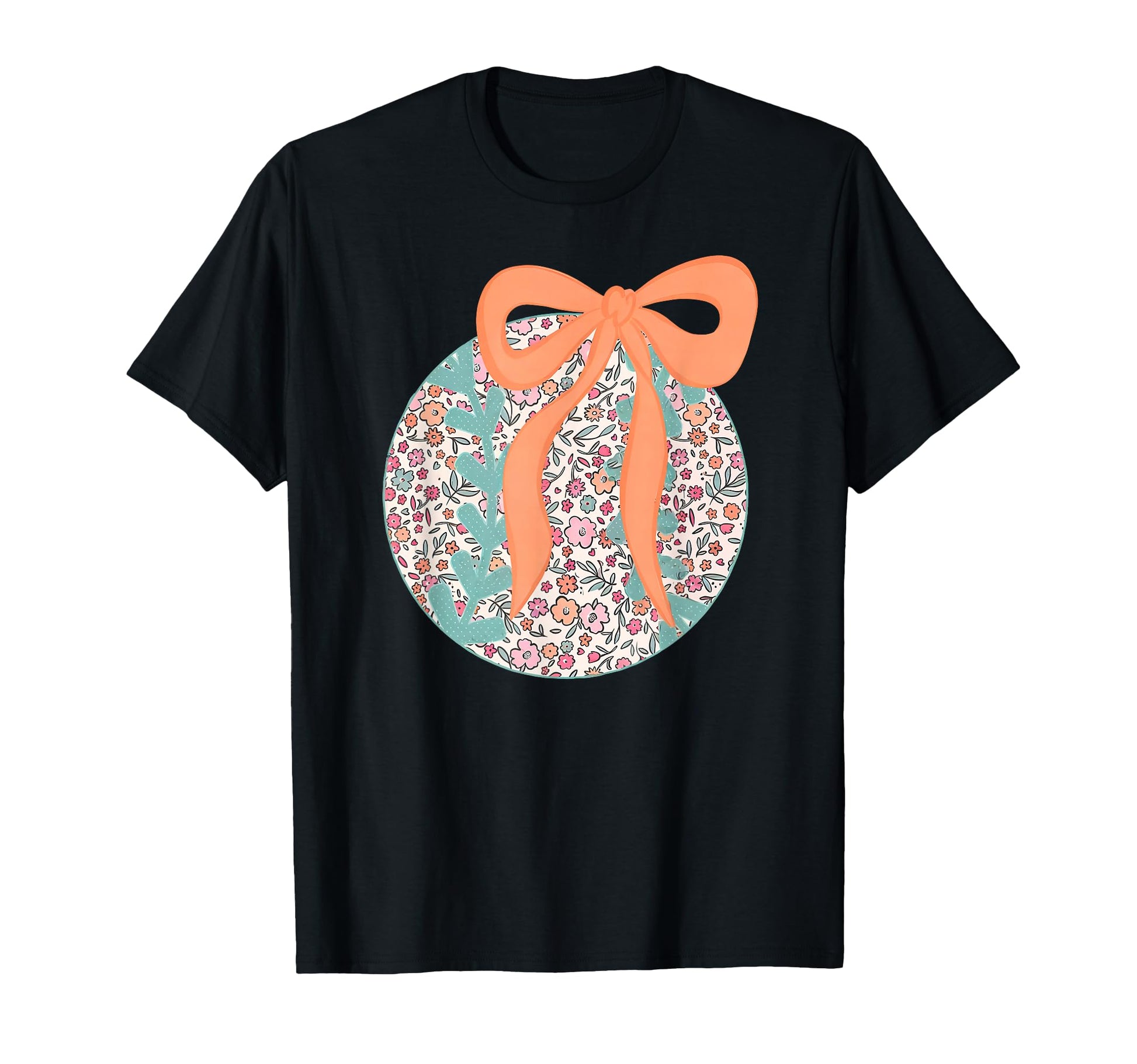 Coquette Bow Wildflower Baseball T-Shirt - Aesthetic Graphic for Adults - T-Shirt, Sweatshirt, Hoodie