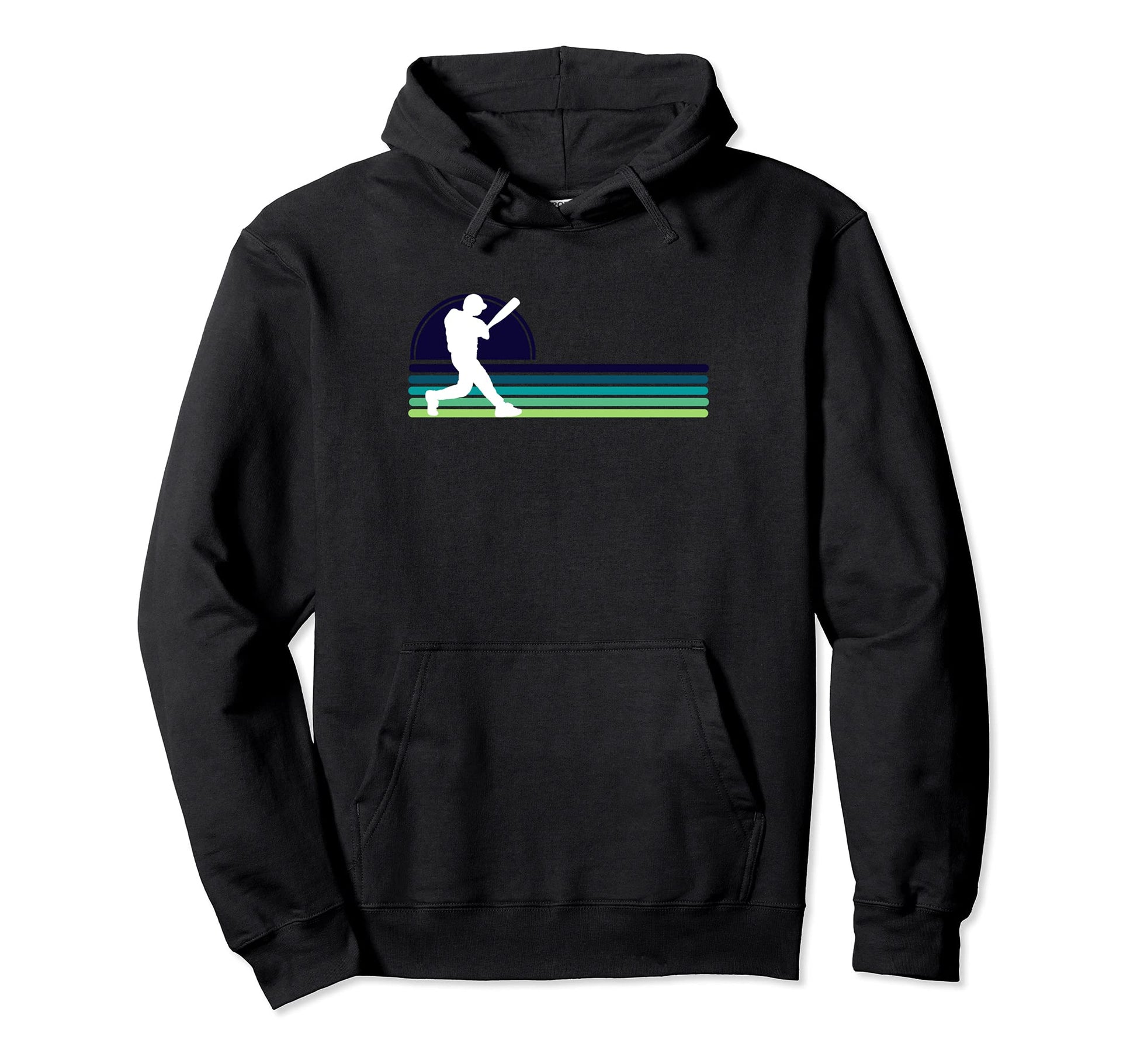 Baseball Player Blue Green White Hoodie - Novelty Apparel Men Women - T-Shirt, Sweatshirt, Hoodie