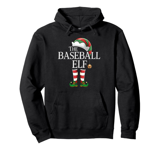 Baseball Elf Squad Matching Pajama Hoodie - Fun Novelty Design Men Women - T-Shirt, Sweatshirt, Hoodie
