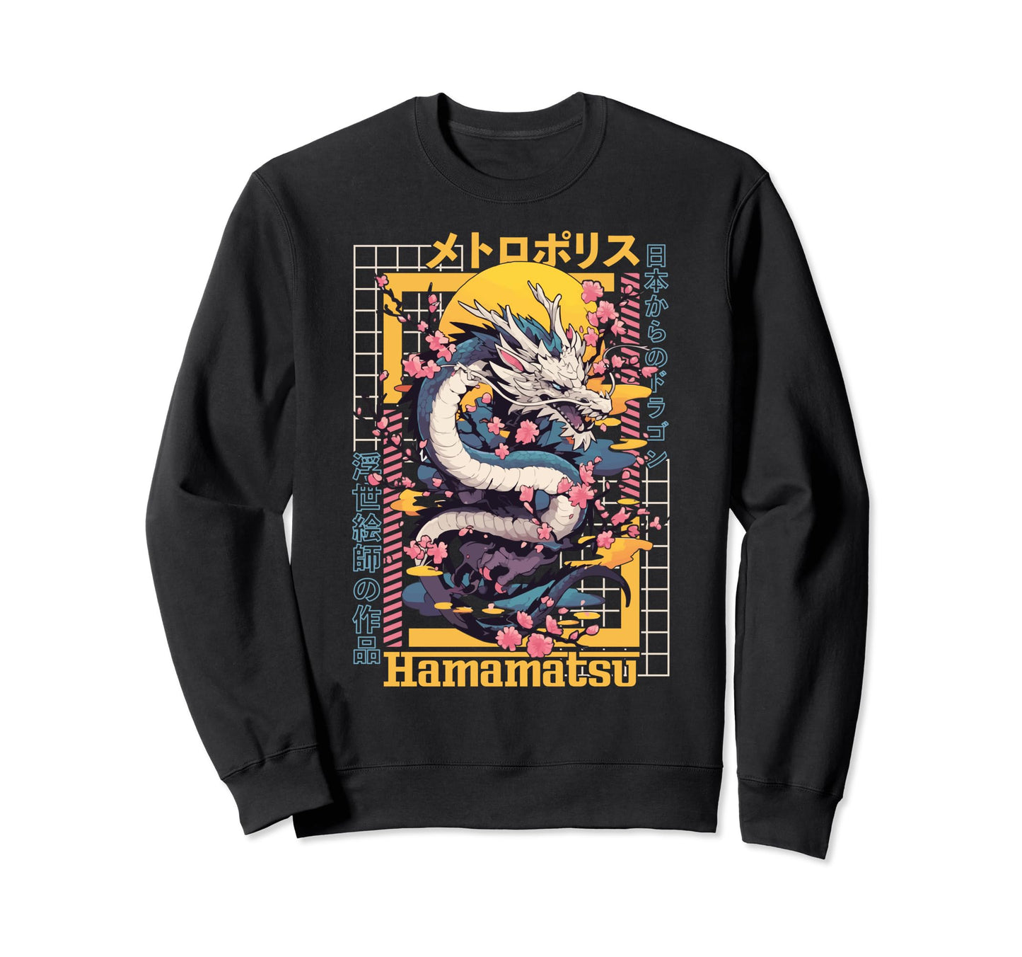 Hamamatsu City Synthwave 80S Dragon Sweatshirt - Novelty Apparel Men Women - T-Shirt, Sweatshirt, Hoodie
