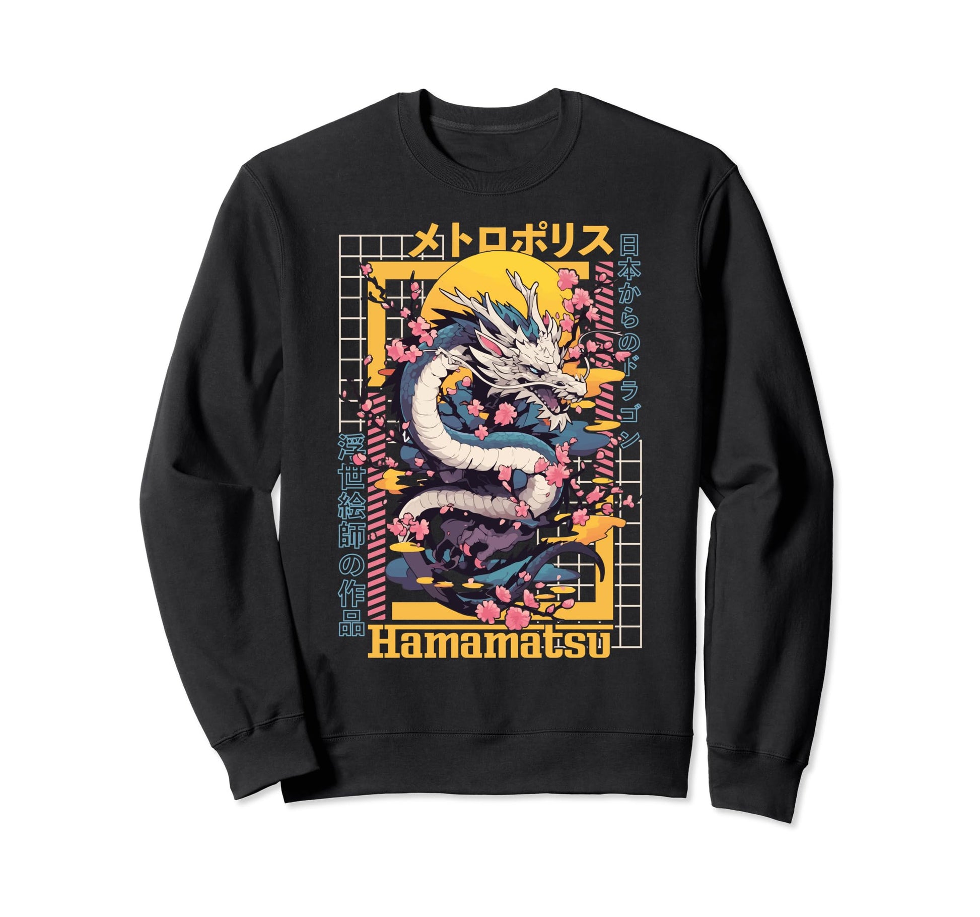 Hamamatsu City Synthwave 80S Dragon Sweatshirt - Novelty Apparel Men Women - T-Shirt, Sweatshirt, Hoodie