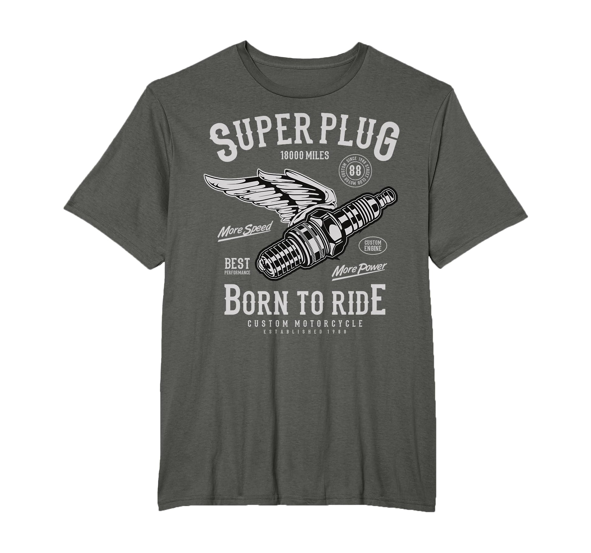 Super Spark Plug Motorcycle Born To Ride T-Shirt - Minimalist Print Unisex - T-Shirt, Sweatshirt, Hoodie