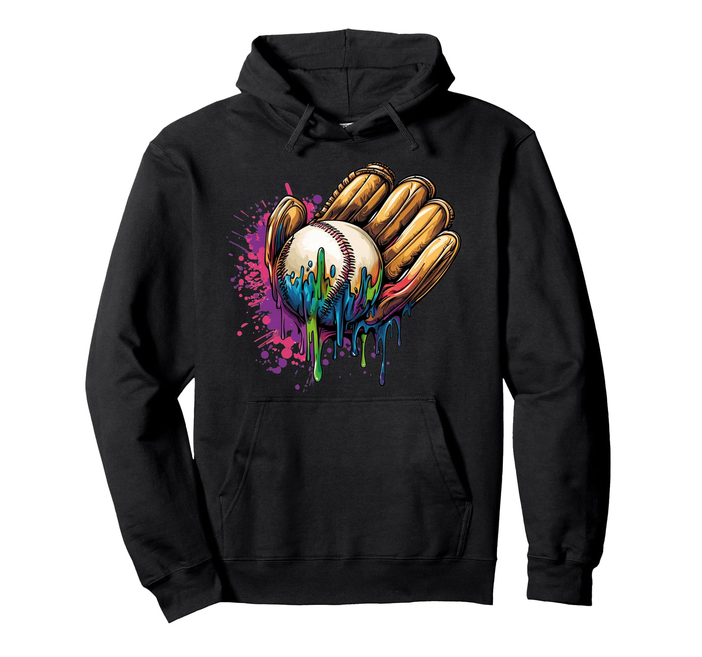 Baseball Glove Drip Funny Hoodie - Novelty Apparel Unisex - T-Shirt, Sweatshirt, Hoodie