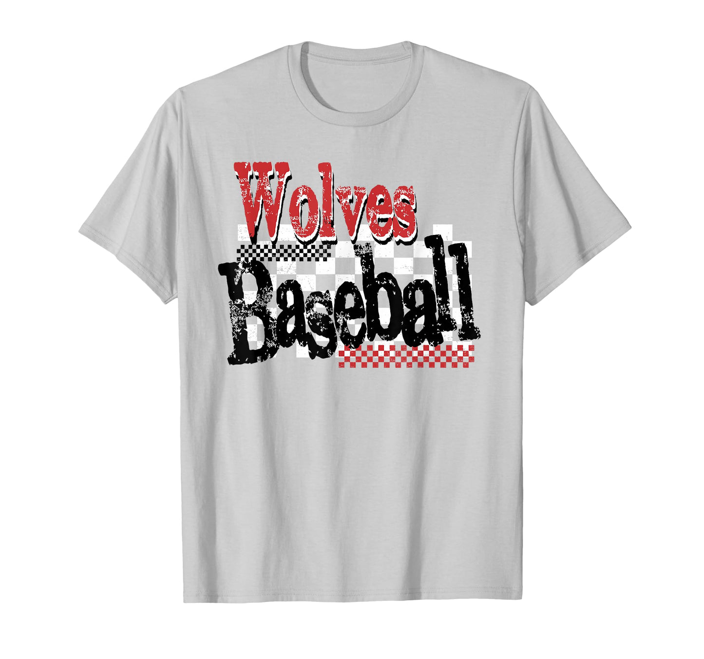 Wolves Checkered Baseball Mom Game T-Shirt - Fun Novelty Design for Adults - T-Shirt, Sweatshirt, Hoodie