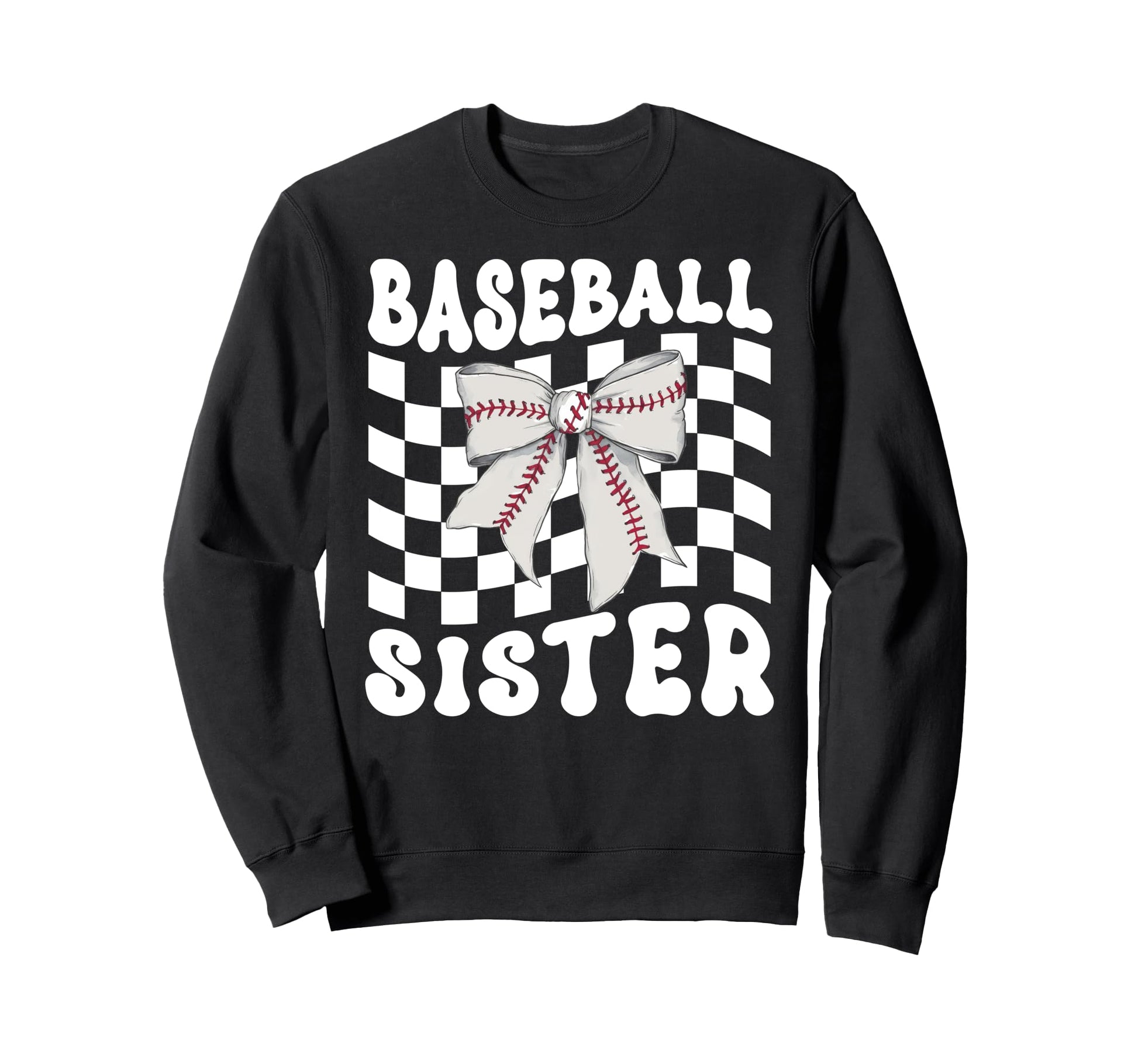 Baseball Sister Coquette Bow Funny Game Sweatshirt - Unique Graphic Unisex - T-Shirt, Sweatshirt, Hoodie