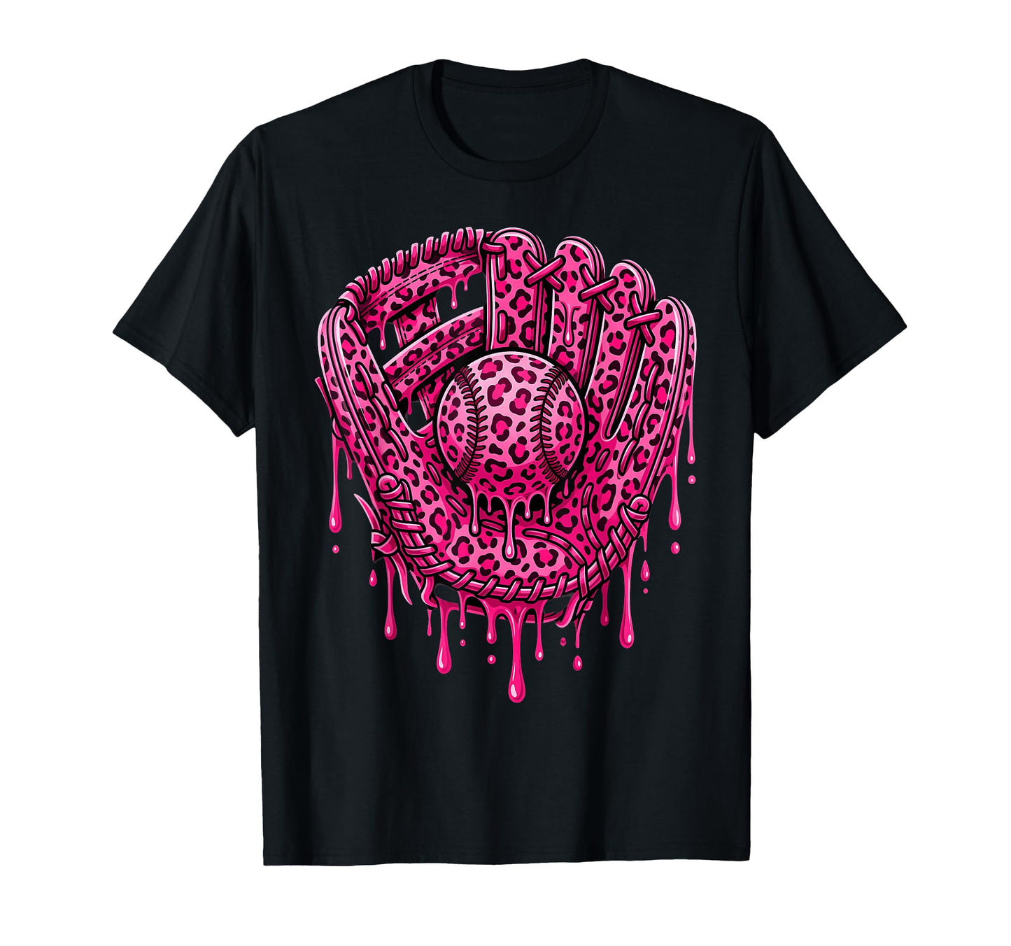 Drip Baseball Leopard Pattern Dripping T-Shirt - Novelty Apparel Unisex - T-Shirt, Sweatshirt, Hoodie