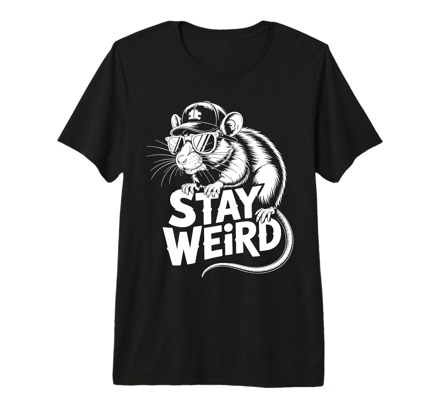 Rat Baseball Cap Tri Blend T-Shirt - Unique Graphic Men Women - T-Shirt, Sweatshirt, Hoodie