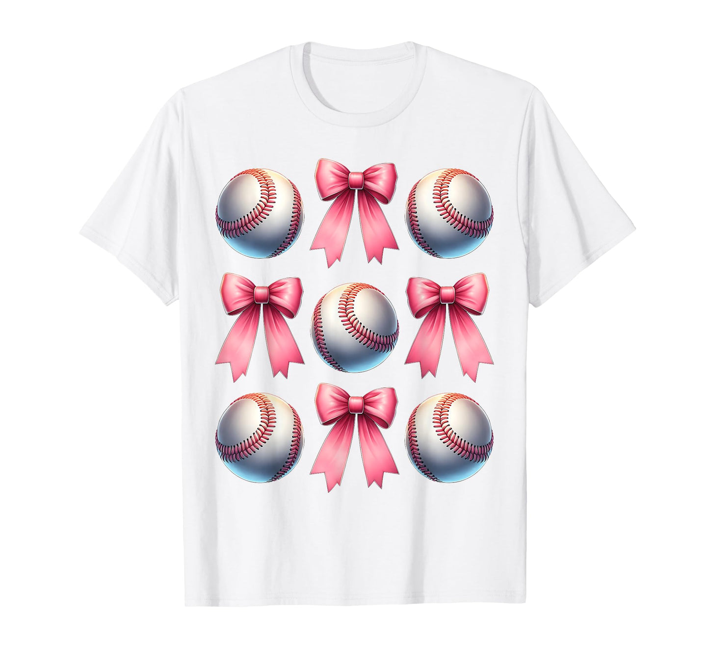 Coquette Bow Baseball Player Team T-Shirt - Custom Art Print Men Women - T-Shirt, Sweatshirt, Hoodie