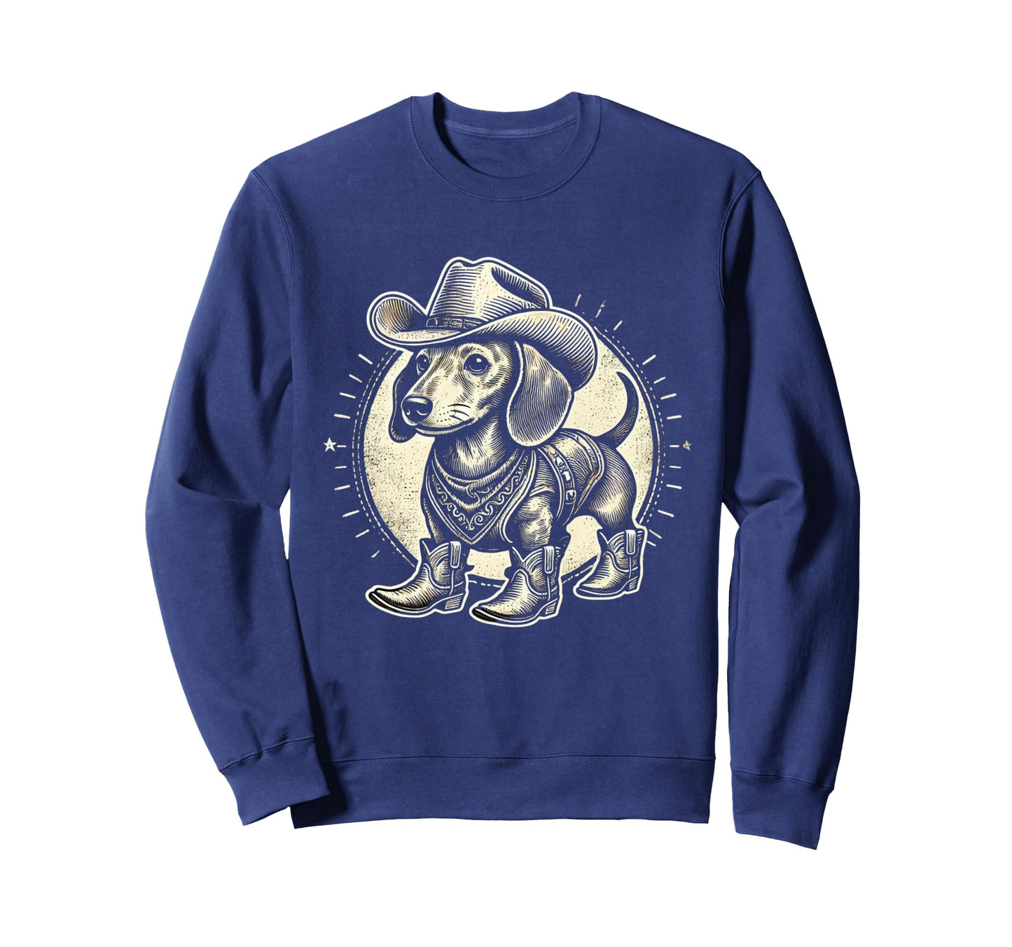 Dachshund Cowboy Cowgirl Wiener Dog Sweatshirt - Unique Graphic for Adults - T-Shirt, Sweatshirt, Hoodie
