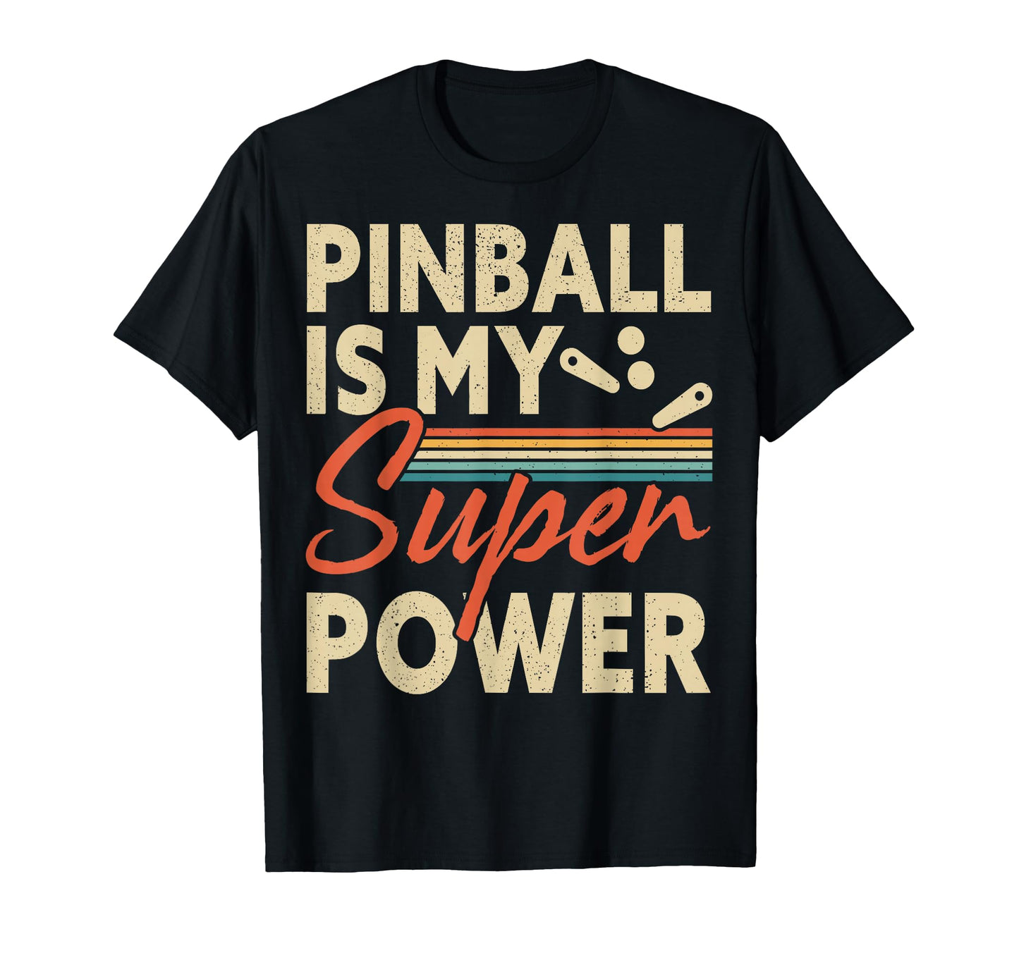 Pinball Is My Super Power Stripes T-Shirt - Custom Art Print Men Women - T-Shirt, Sweatshirt, Hoodie