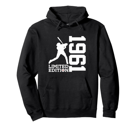 65Th Birthday Baseball 1961 Hoodie - Aesthetic Graphic Unisex - T-Shirt, Sweatshirt, Hoodie