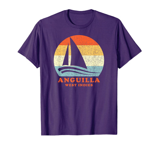 Anguilla West Indies Sailboat Sailing T-Shirt - Minimalist Print Men Women - T-Shirt, Sweatshirt, Hoodie