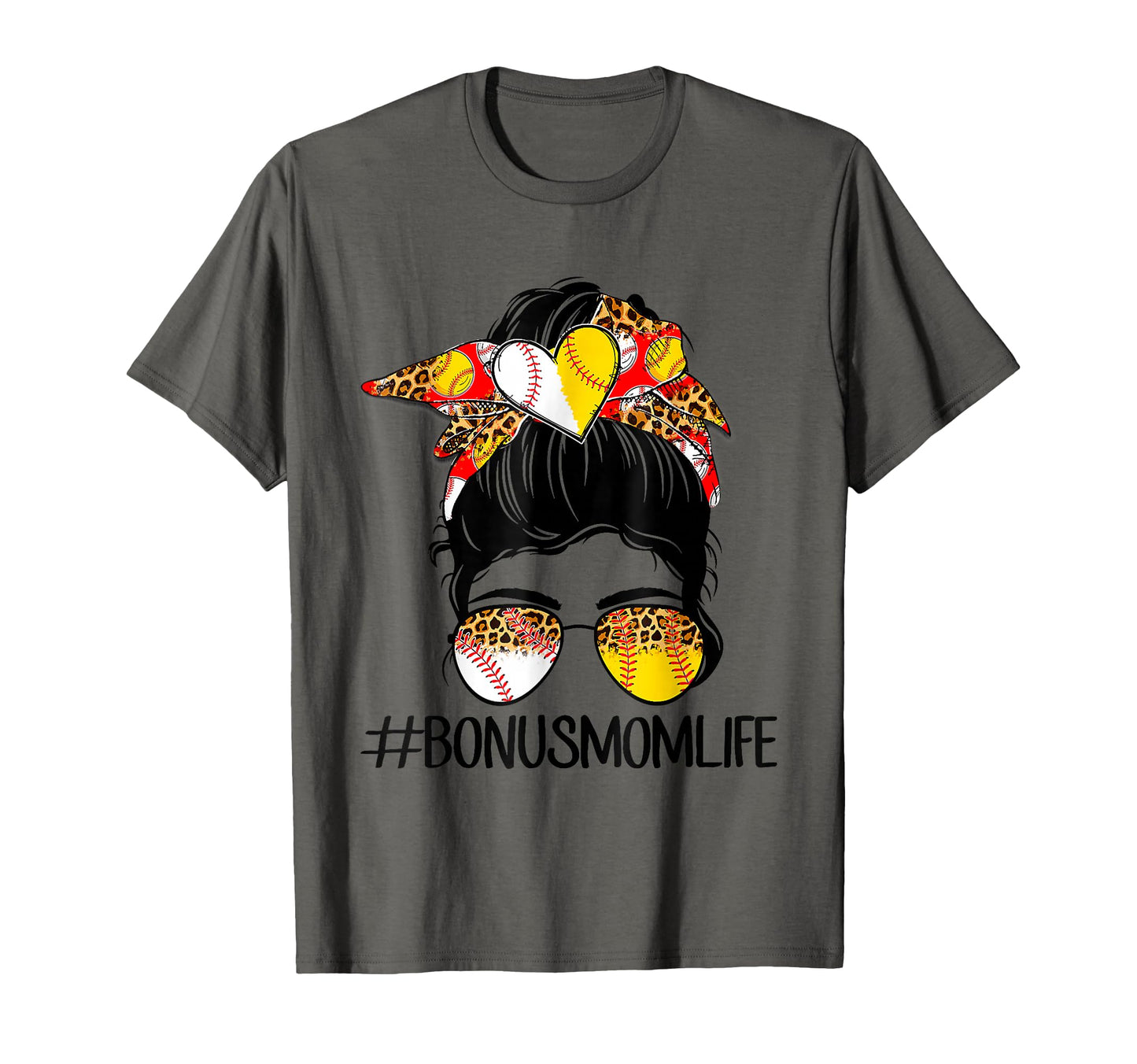 Bonus Mom Life Softball Baseball T-Shirt - Streetwear Style for Adults - T-Shirt, Sweatshirt, Hoodie