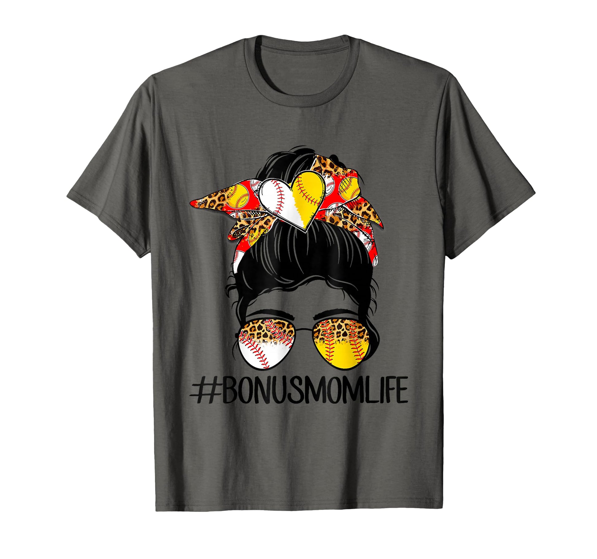 Bonus Mom Life Softball Baseball T-Shirt - Streetwear Style for Adults - T-Shirt, Sweatshirt, Hoodie