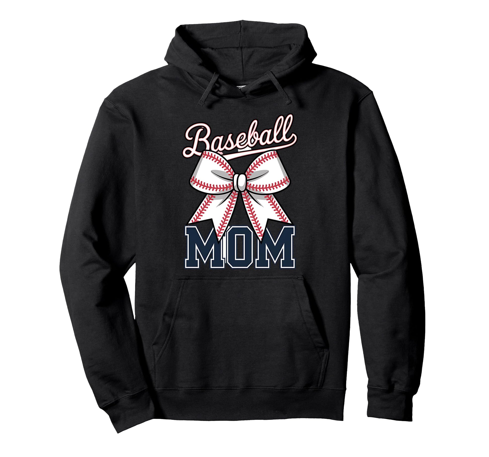 Baseball Mom Coquette Bow Hoodie - Novelty Apparel Men Women - T-Shirt, Sweatshirt, Hoodie
