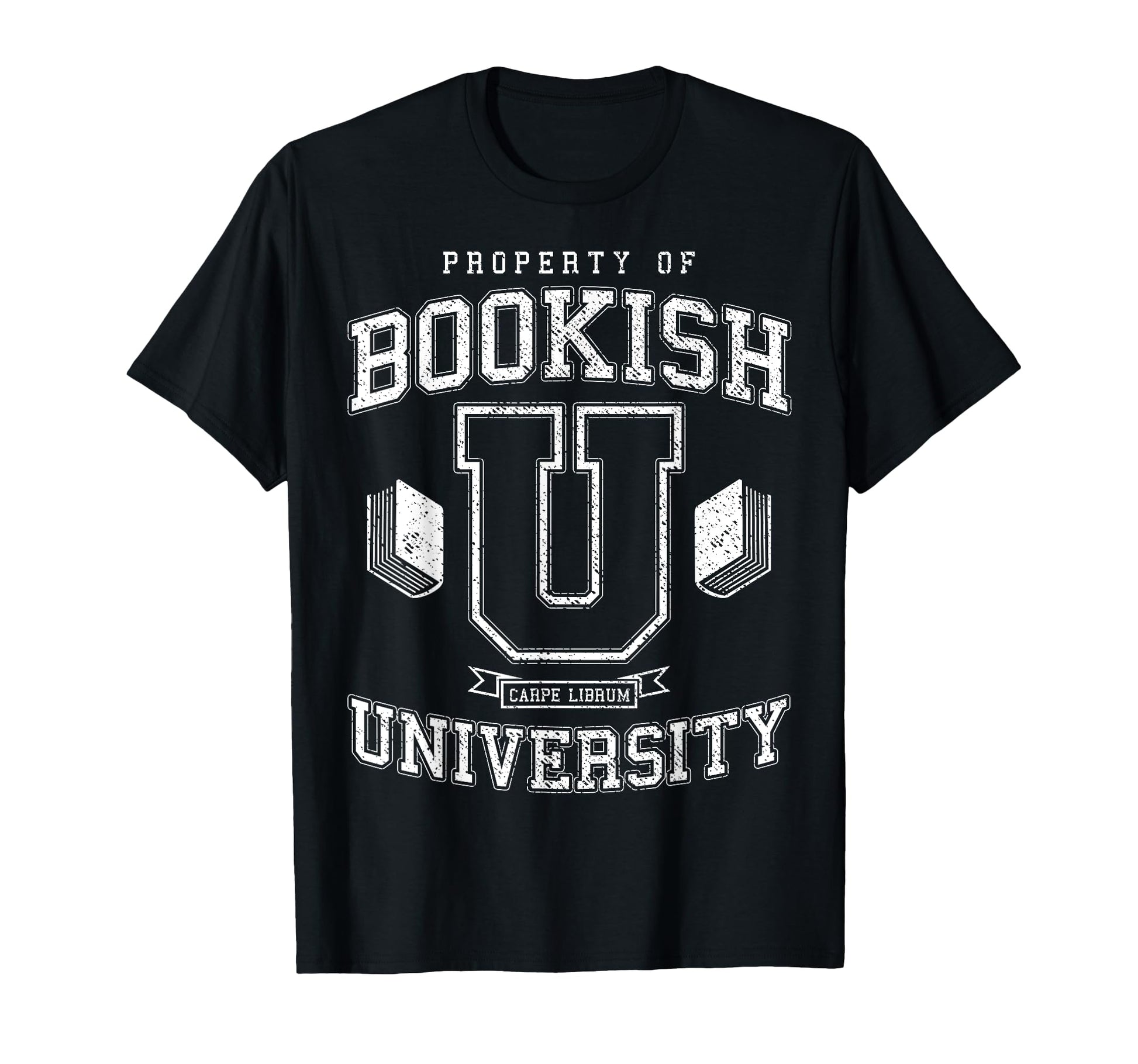 Funny Bookish University College Varsity T-Shirt - Minimalist Print Unisex - T-Shirt, Sweatshirt, Hoodie