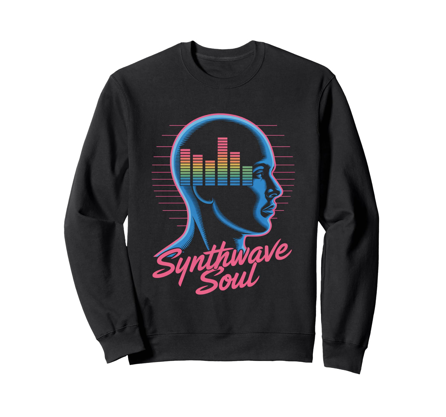 Synthwave Soul Wave Electronic Sweatshirt - Unique Graphic for Adults - T-Shirt, Sweatshirt, Hoodie